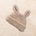 thumbnail image 2 of Gorro holgado de dibujos animados para mujer, gorro de invierno cálido con orejas de conejo, ligero y suave. caqui, 2 of 7