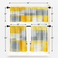 thumbnail image 5 of Blue Kitchen Curtains Grey Window Curtains Valance and Tier Set, Modern Rod Pocket Short Tier Curtain, Abstract Art Small Cafe Curtains for Kitchen Decor 54" x 24", 5 of 6