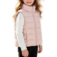 thumbnail image 5 of Abomasnow Kids Boys and Girls Puffer Vest Jacket Sleeveless Stand Collar Solid Jackets Casual Lightweight Warm Winter Cold Weather Hikking Outerwear Jackets with Pockets 7-15 Years, 5 of 8