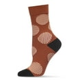 thumbnail image 5 of MeMoi Women's Retro Striped Circle Cotton Blend Crew Sock - Womens - Female, 9-11, Caramel, 5 of 7