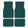 thumbnail image 1 of Balery Teal On Black Plaid Juego de 4 Alfombrillas para Auto, Revestimientos de Caucho Resistente, Diseño Antideslizante, 1 of 7