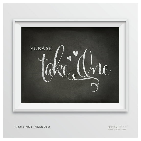 Please Take One Vintage Chalkboard Wedding Party Signs