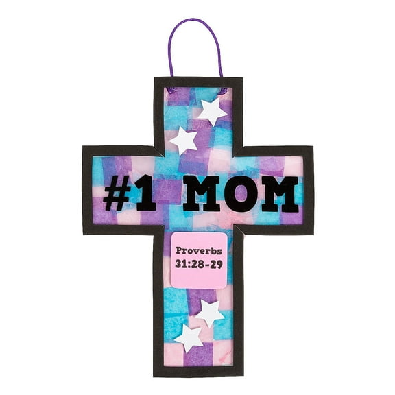 Fun Express Religious Mother’s Day Tissue Paper Sign Craft Kit - Makes 12