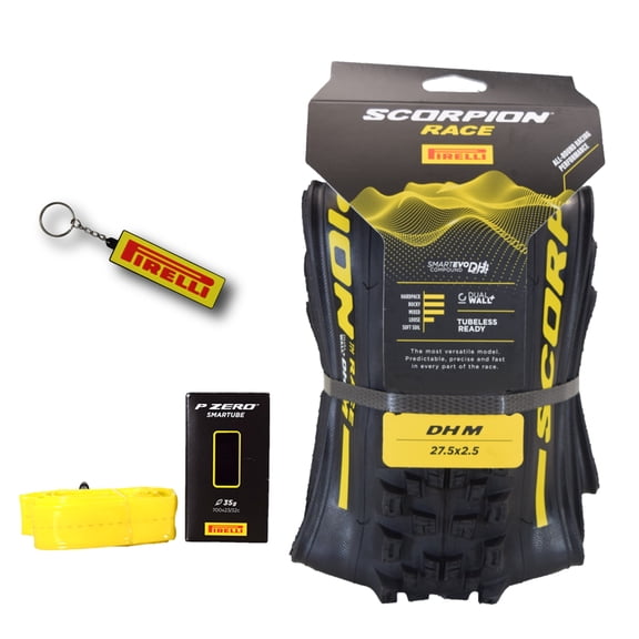Pirelli Scorpion Race DH M (27.5" x 2.5) Mountain Bicycle Tire, Versatile Downhill Tire for Mixed Terrains, Tubeless Ready, SmartEVO DH, DualWALL, 60TPI (1 Tire and 1 SmarTube)
