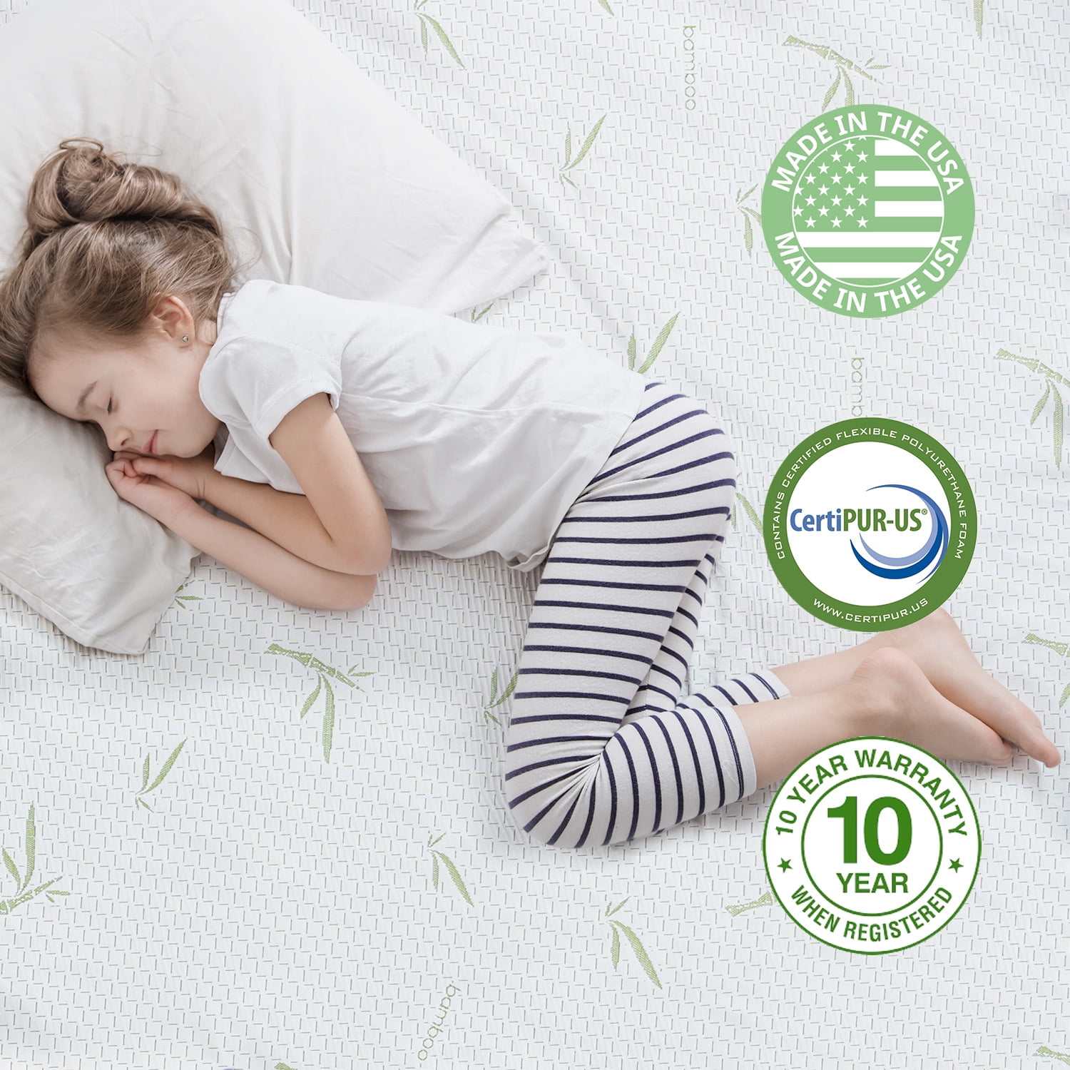6 inch King Mattress in a Box,Memory Foam Mattress with Bamboo Cover