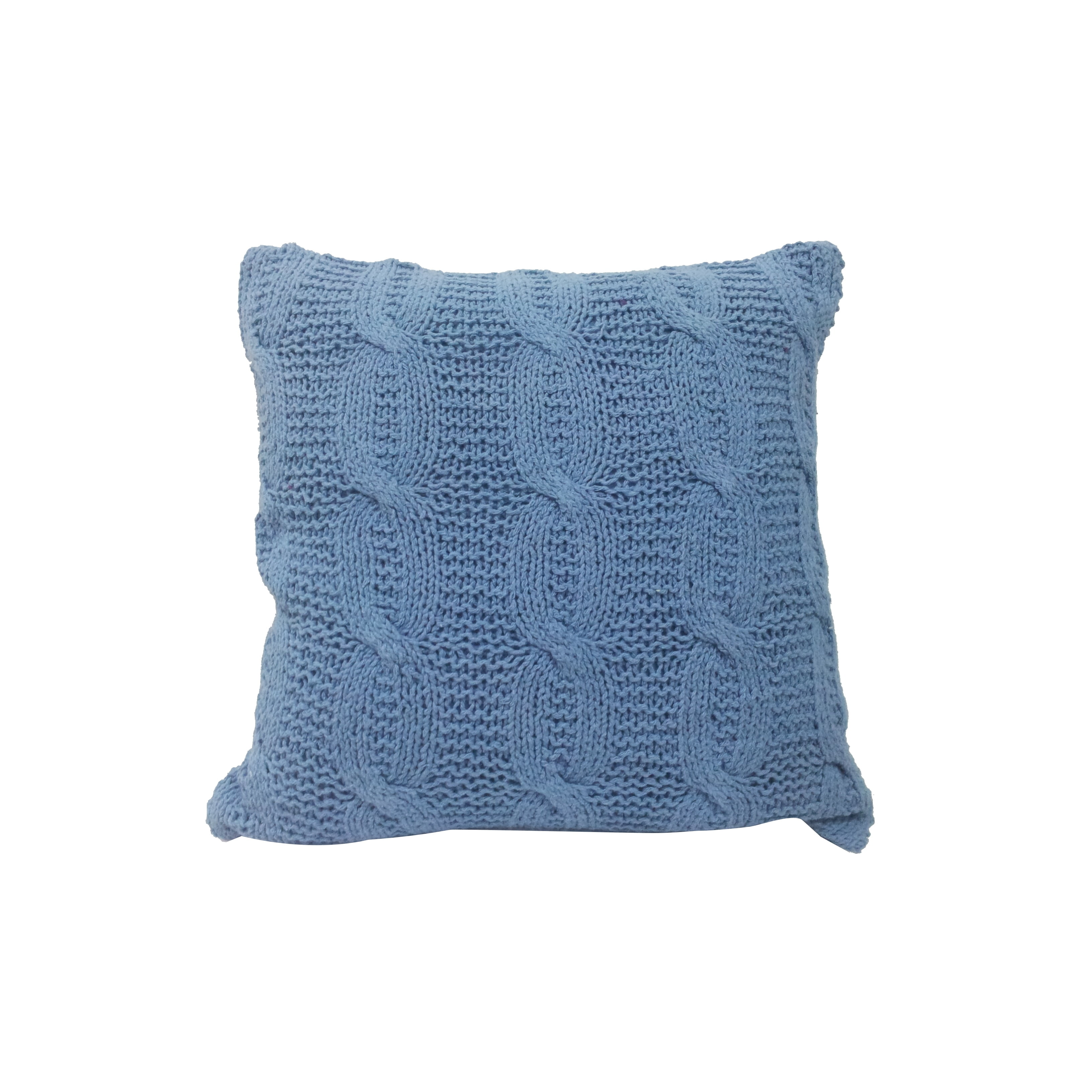 A B Home Cable Knit Throw Pillow Blue 18 By 18 Inch A B Home Cable Knit Throw Pillow Blue 18 By 18 Inch