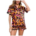 thumbnail image 2 of Wyzesi Womens Robes Lightweight Snap Front 2 Piece Pajama Pattern Printed Short Sleeved Button Down Shirt and Shorts Pajama Set, 2 of 5