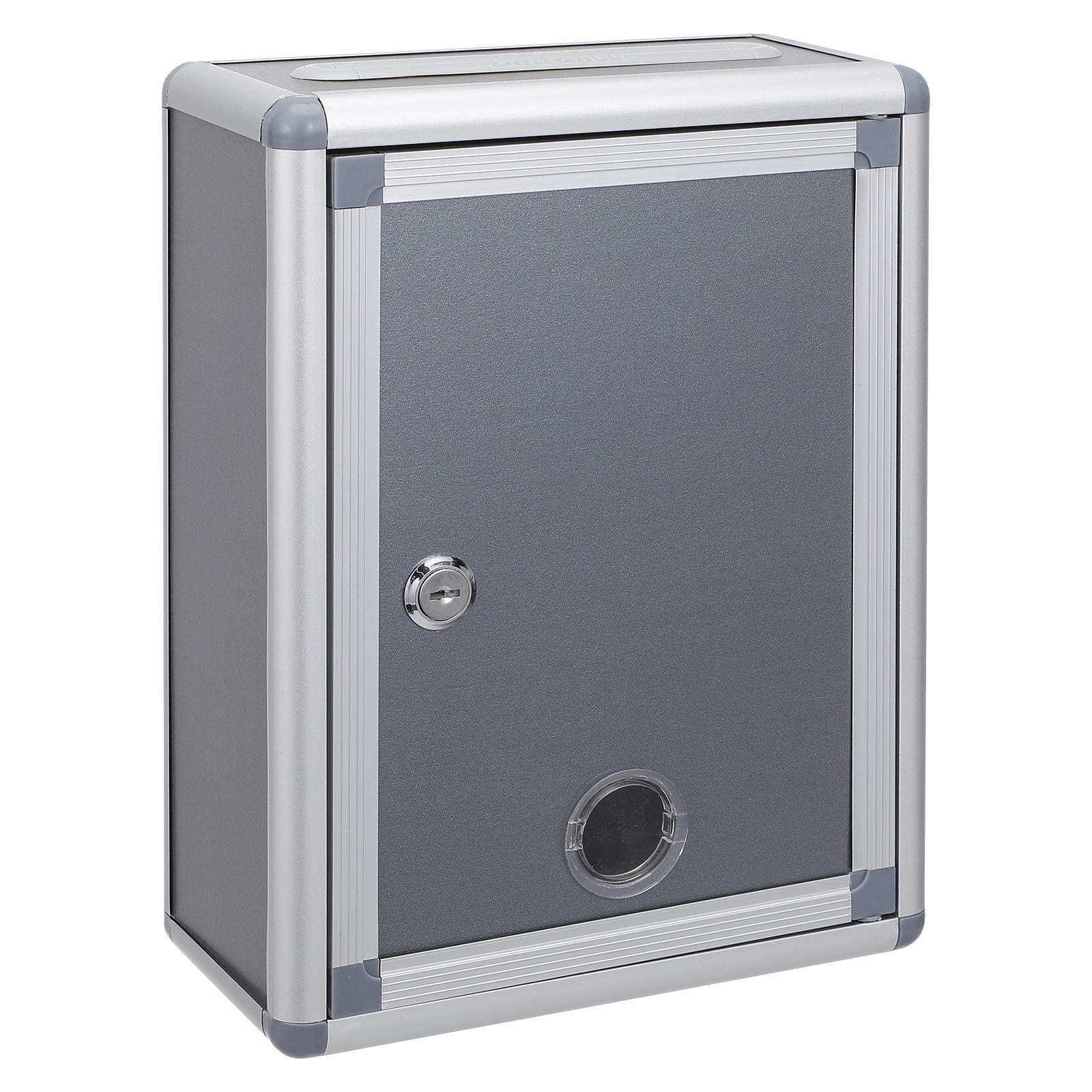 Pawsdot Small Grey Aluminium Alloy Mailbox with Lock Storage Box