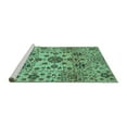 thumbnail image 2 of Ahgly Company Machine Washable Indoor Round Oriental Turquoise Blue Modern Area Rugs, 5' Round, 2 of 4