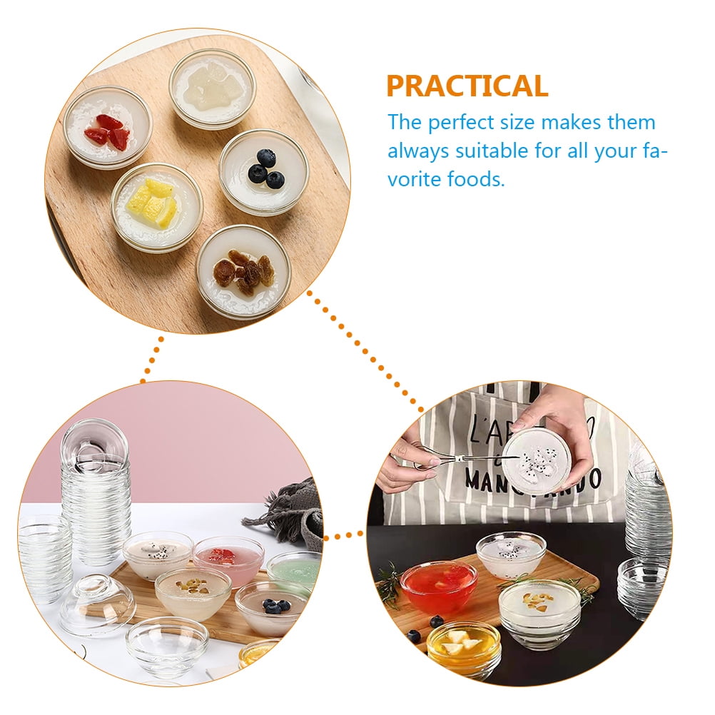 UPKOCH Transparent Glass Dessert Bowls for Home Use Easy to Clean and Perfect for Salads Desserts Fruits 10 Pcs