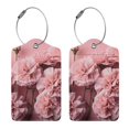 thumbnail image 3 of Fuzoiu Delicate Pink Carnations Print Premium Leather Luggage Tag,Travel Accessory,Luggage Tag for Suitcase Baggage Handbag Travel Bag,Name Card & Privacy Cover-1, 3 of 5