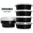 thumbnail image 6 of Meal Prep Round Plastic Containers - New Improved Lid - Reusable BPA Free Food Containers with Airtight Lids - Microwavable, Freezer and Dishwasher Safe - Stackable Salad Bowls - 30 Pack, 28oz, 6 of 9