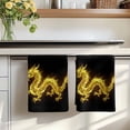 thumbnail image 7 of Dragon Flames Kitchen Towels Set of 3, Yellow Dragons Abstract Modern Art Absorbent Dish Towels for Kitchen, Microfiber Hand Towel, Quick Drying Tea Towel for Cleaning Decorative Dishcloths, 7 of 7