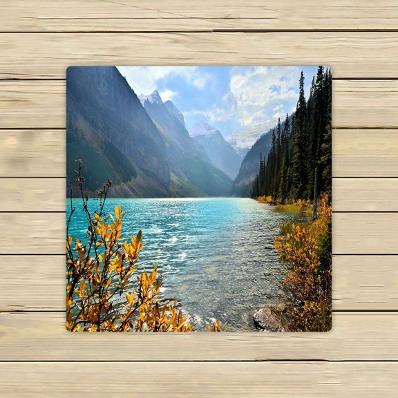 ABPHQTO Lake Louise Banff National Park Canada Autumn Colors Towels,Beach Bath Pool Sprot Travel Hand Spa Towel 13x13 Inch