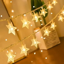 Warm White Star String Lights, 100 LED Solar-Powered Fairy String Lights Waterproof Extendable for Indoor Outdoor, Wedding Party Christmas Tree, New Year, Garden Decoration