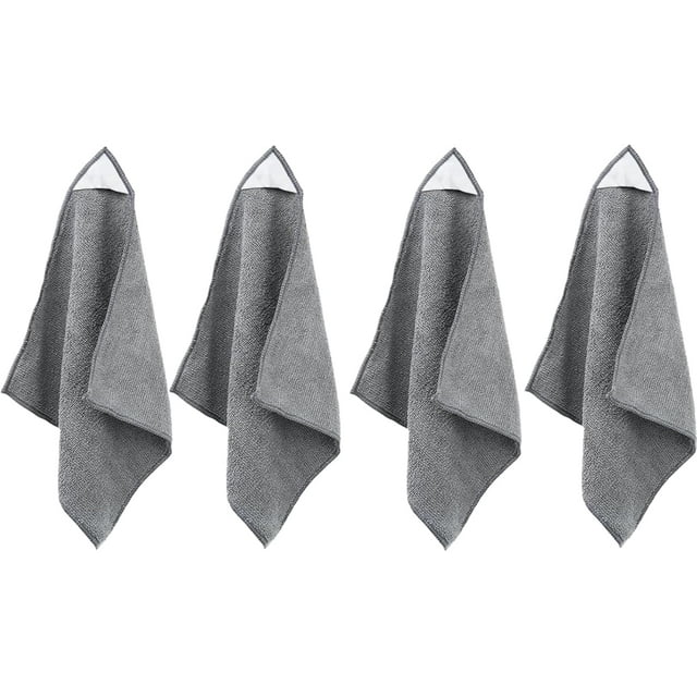 Magnetic Cleaning Cloth-4Pcs Microfiber Dry Erasers Cloth for White Boards Reusable Microfiber Cloth Eraser for Classroom, Home Office- 10'' x 10''(Gray)