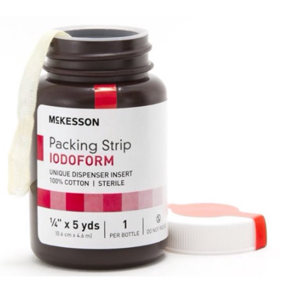 Wound Packing Strip, McKesson, Cotton Iodoform 1/4 Inch X 5 Yard