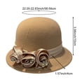 thumbnail image 3 of Slccxzc Elegant Adjustable Fedora Flower Decorated Bowler Hat Versatile Simple Design Dome Top Hat For Party, 3 of 7