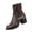 Brown, variant on Willtoo Women Block Heel Ankle Boots Side Zipper Button Decor Mid Heel Short Booties Vintage Faux Leather Casual Dress Boots for Fall Winter Daily Office Wear