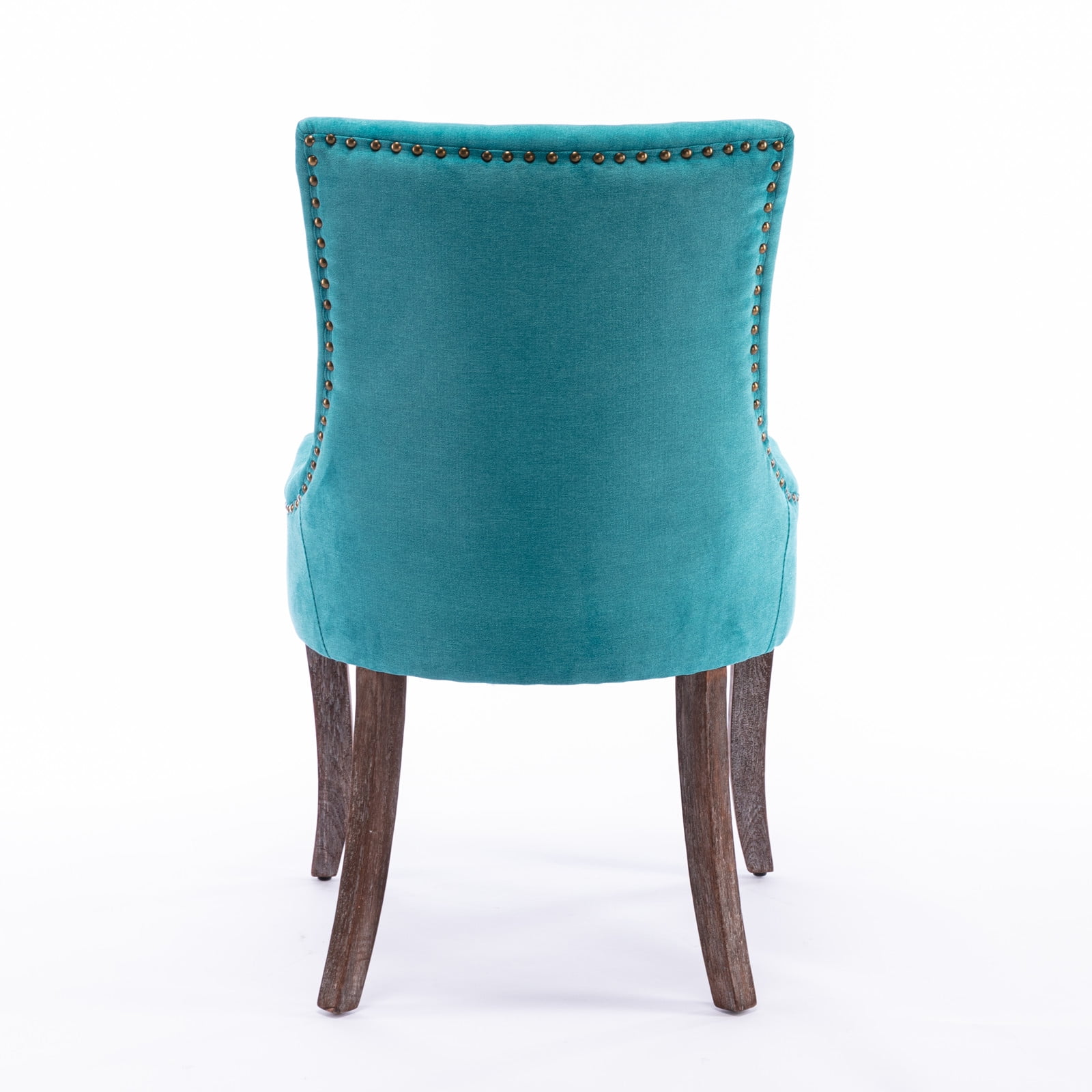 HSUNNS Upholstered Thickened Fabric Dining Chairs Set of 2, Solid Wood Contemporary Kitchen Chairs for Dining Room, Accent Chairs with Nail Head Decor, Blue