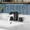 thumbnail image 2 of Black Bathroom Sink Faucet 3 Hole, 8 Inch Widespread Waterfall Square Bathroom Faucets with Metal Pop-up Drain and Cupc Hose Two Handle for Vanity, Lavatory Sink, 2 of 7