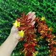 thumbnail image 6 of hulanddfd Christmas Tinsels Garland - 78.7in Red Metallic Twists Garland with Gold Star, Glitter Christmas Tree Hanging Wreath Decor for Staircase Railing Banister Indoor Outdoor, 6 of 6