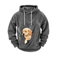 thumbnail image 6 of Feancey Kangaroo Pouch Hoodie Men for Carry Cats Dogs Pet Winter Warm Fleece Long Sleeve Pullover Hoodies Loose Drawstring Animal Holder Hooded Tops M, 6 of 6