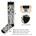 thumbnail image 3 of FORMRS Womens Knee High Socks Casual Long Thick Travel Daily Wear, 2 Pairs, Blue Floral, 3 of 6