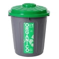 thumbnail image 1 of Bote para Basura para El Jardín VentDepot RecyMedGreen 1 Pza 32x42cm 22lts Polietileno Gris Tapa Verde, 1 of 1