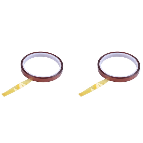 2Pcs 10mm Width Heat High Temperature Adhesive Kapton Tape,2 x Heat Resistant Kapton Tape,Gold