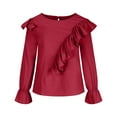 thumbnail image 5 of WIZUTIZ Fall Winter Shirt Women's Casual Sexy Fashion Solid Long Sleeve Tops Women V Neck Pullover Blouse, 5 of 7