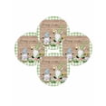 thumbnail image 7 of 13 Inch Round Placemats Set of 4, Happy Easter Non Slip Heat Insulation PP Table Mats, Gnomes Rabbit Flowers Green Check Wooden Washable Place Mats for Kitchen Dining Party Table Decor, 7 of 7