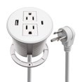 thumbnail image 1 of Desk Power Grommet USB C, PD Fast Charge Desktop Power Bar 2 Outlets 2 USB Ports (Total 30W) Recessed Flat Plug Extension Cord Mount into C, 1 of 7