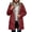 Wine, variant on Jane Wardrobe Lined Hooded Parka Coat for Women, Zip Up Long Sleeve with Pockets, Mid Length Fall Winter Outerwear, 1 Piece, S-XXL, Plus Size Friendly