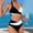 White, variant on 2 Piece Bikini Set for Women Halter V Neck Swimsuit Thin Strap Solid Color Swimwear for Beach Vocation