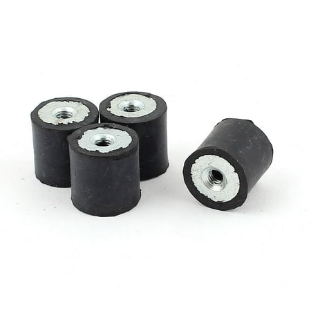 Unique Bargains 4pcs M4 Dual Female FF Anti Vibration Rubber Mount Isolators Bobbins 15mm x 15mm