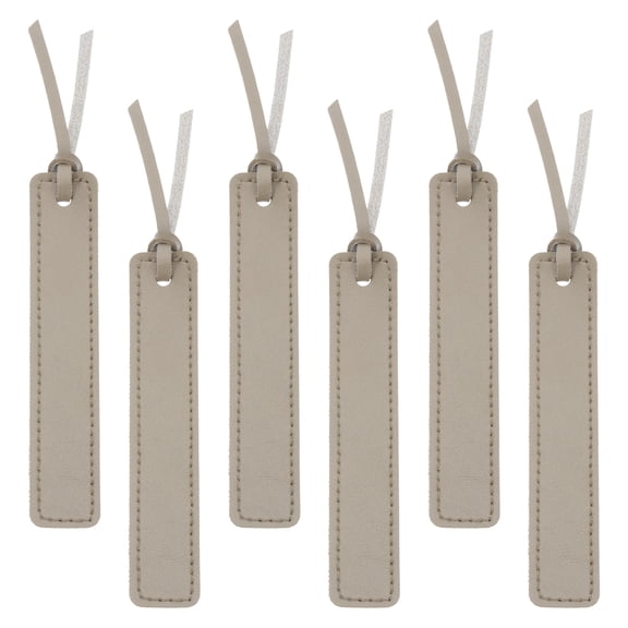 Leather Bookmarks, 6Pcs Rectangle Book Marks Page Markers for Book Reading Men Women Teacher Reader Book Lover Writers, Gray