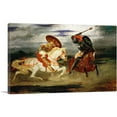 thumbnail image 1 of ARTCANVAS Two Knights Jousting in a Landscape 1824 Canvas Art Print by Eugene Delacroix - Size: 12" x 8" (0.75" Deep), 1 of 9