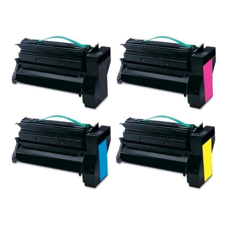 PrinterDash Compatible with Lexmark C770DN/C770DTN/C770N/C772DN/C772DTN/C772N/X772E-MFP High Yield Toner Cartridge Combo Pack (BK/C/M/Y) (C7702BCMY)