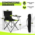 thumbnail image 2 of Portable Camping Chair, Outdoor Lawn Folding Chairs for Adults, Heavy Duty Large Foldable Chairs for Beach, Fishing, Tailgating and More Outdoor Sport, Carry Bag & Cup Holder, 2 of 5