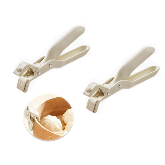 COREBAY Warm White Silicone Anti-Slip Heat-Resistant Bowl Clamp (2 Pack) – Multi-Purpose Kitchen Cooking Utensil for Baking