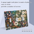 thumbnail image 3 of Yayeee Toggle Light Switch Wall Plate 3-Gang 6.37"x4.48" Decorative Outlet Cover, Floral Garden, 3 of 7