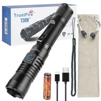 TrustFire Rechargeable Flashlight T30R LEP Tactical Torch Lamp Searchlight 20000 Lumen Long Throw with Batteries for Outdoor Hunting