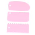 thumbnail image 3 of Cake Smoother, Cream Scraper Different Shapes High-quality Plastic Safe 3PCS/Set  For Cakes For Dough Bread Pink, 3 of 8