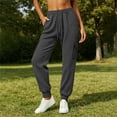 thumbnail image 2 of Admvng Womens Pants Cuffed Hem Drawstring Elastic Waist Casual Full Length Trousers with Pockets, 2 of 8