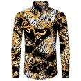 thumbnail image 3 of Camisa de manga larga con estampado 3D de cadena de flores doradas de lujo para hombre, ropa informal de diseñador para hombre, camisas con botones de solapa, 3 of 5