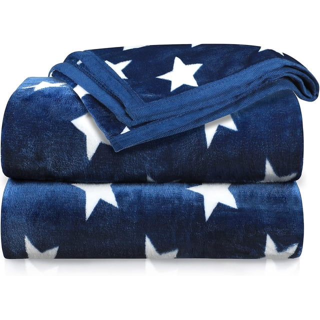 Blanket - Soft and Warm Flannel Blanket - Winter Blanket for Sofa and Bedspread - Star 180 x 200 cm