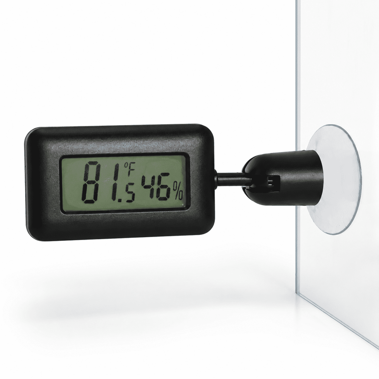 Digital Thermometer Hygrometer with Suction Cup, Temperature and Humidity Monitor for Reptile Tank, Terrarium & Aquarium Glass, °F/°C