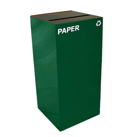 Witt Industries 32GC02-GN 32 gal Square Recycle Unit with Slot Opening, Green