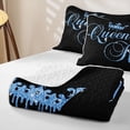 thumbnail image 4 of Erosebridal Sparkly Drip Crown Twin Quilt Set for Girls, Royal Blue Letter Print Twin Coverlet Set, 2-Piece, 4 of 7